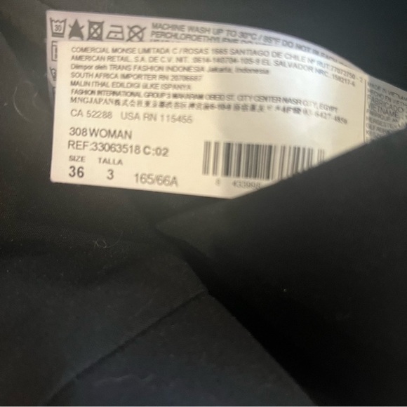 Mango Basic Style Womens Black Cotton Blend Stretch Pencil Skirt Sz 6 - Picture 7 of 8